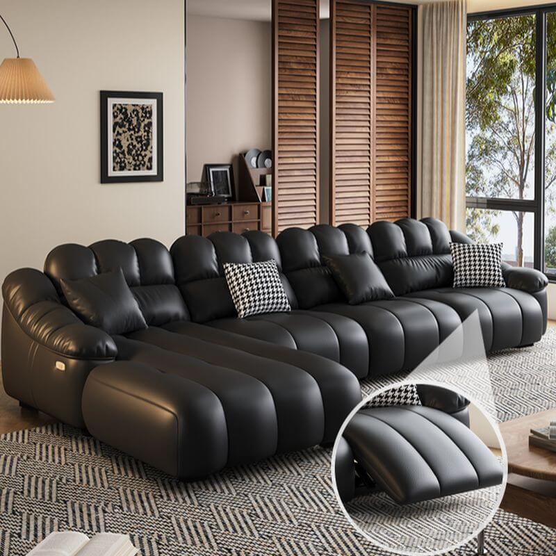 L-Shape Sofa Chaise with USB Port Close Up