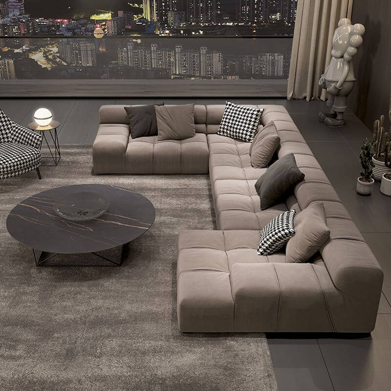 Spacious seating for six-person sofa