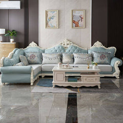 Luxury sofa with arm rests and tufted design