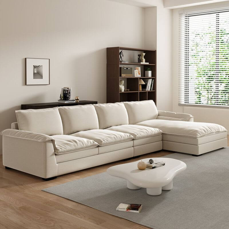 L-Shape Corner Sectional in Ivory Main image