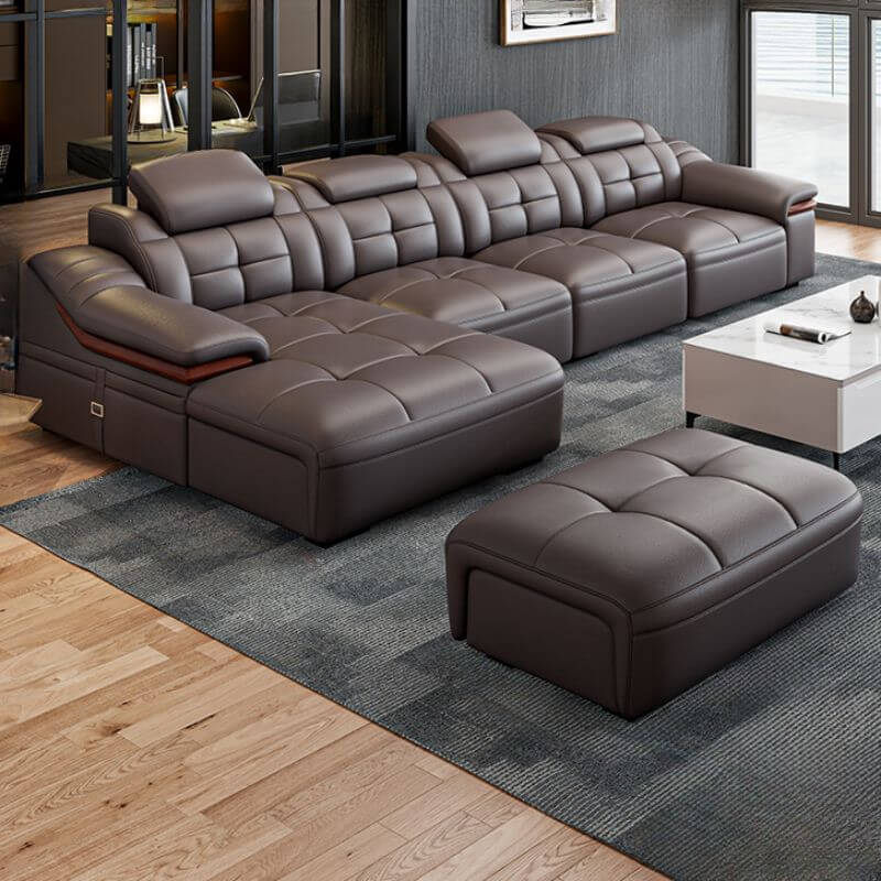 L-Shape stain resistant sofa in faux leather