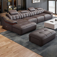 L-Shape stain resistant sofa in faux leather