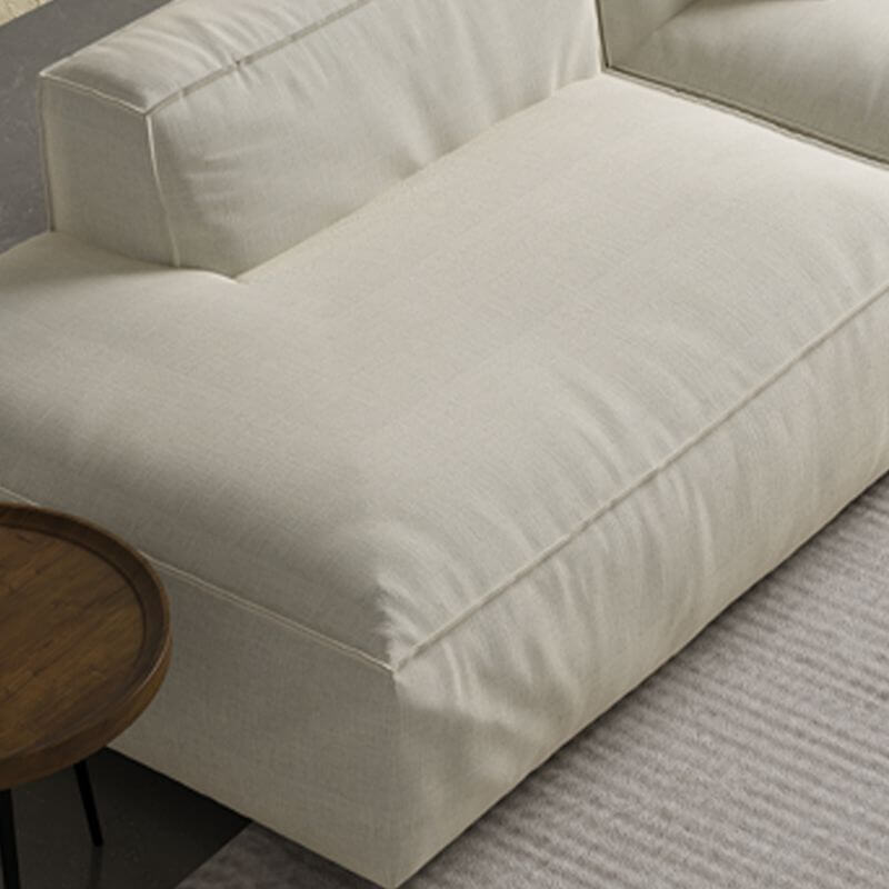 Stylish white upholstery on L-Shape sofa