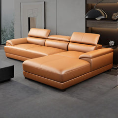 L-Shape Cocoa Sofa in Living Room