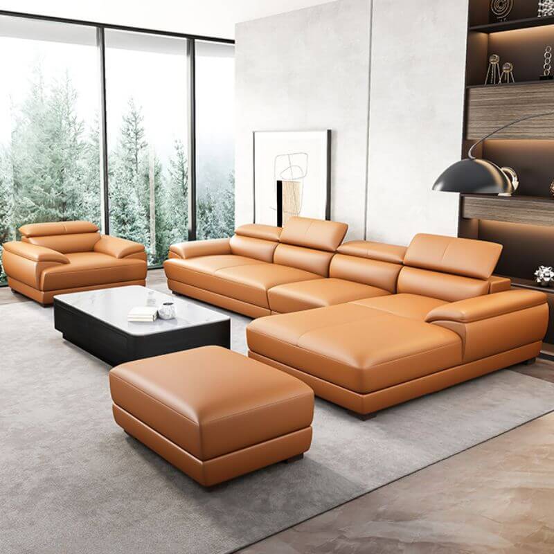 Modern Cocoa Fabric Sofa