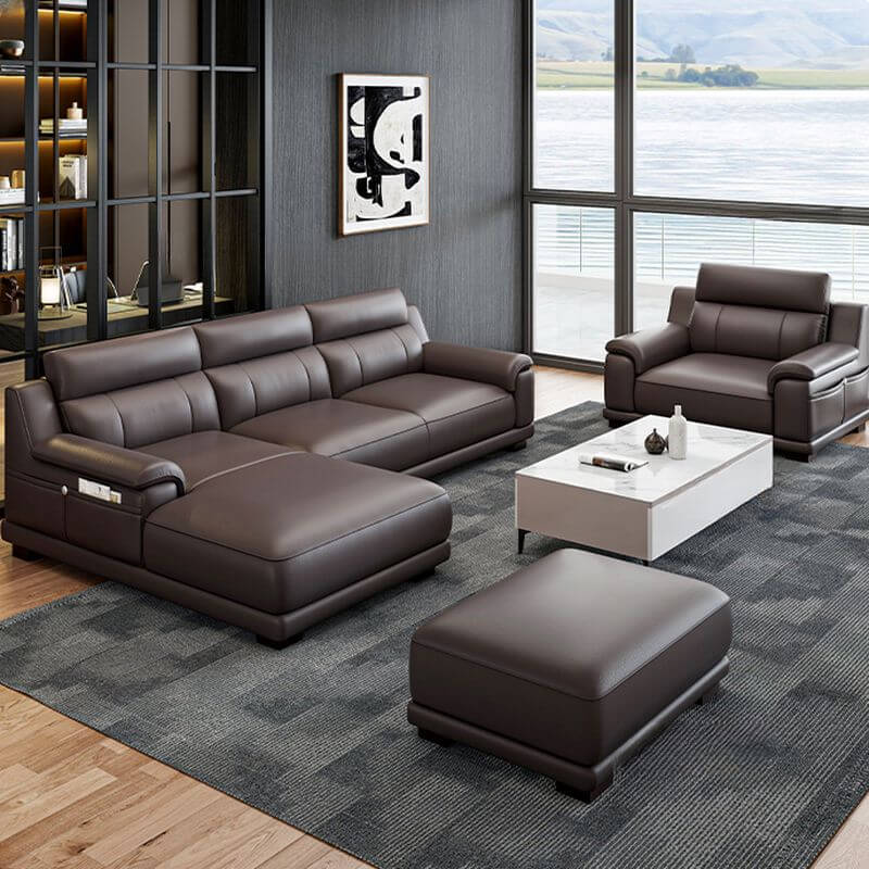 L-Shape Sofa Chaise in Chestnut Main image