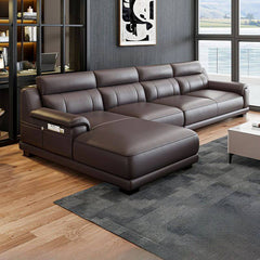 L-Shape Sofa Chaise in Chestnut