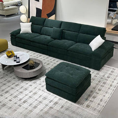 Contemporary Dark Green L-Shape Sofa