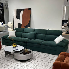 Dark Green Sofa Chaise - Living Room Setting