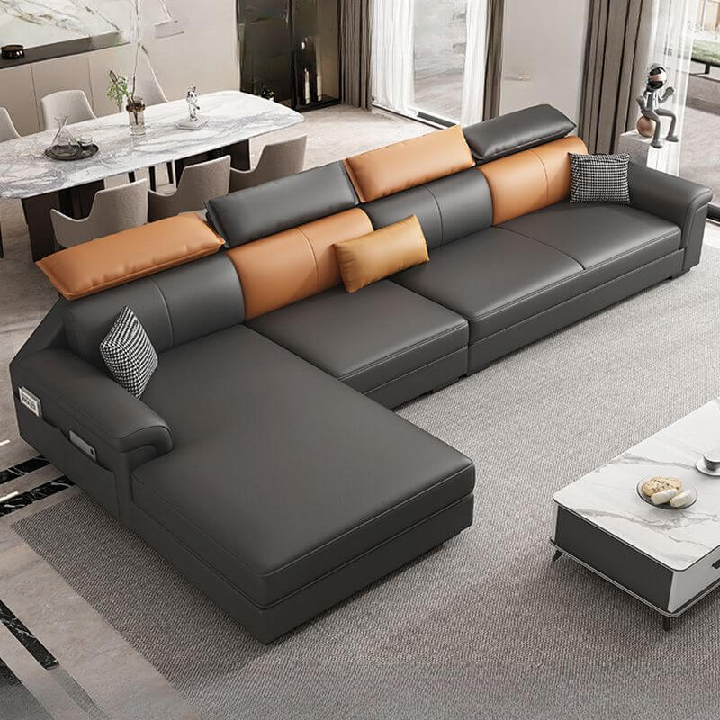 L-Form/Gerade Sofa/Sofa Chaise mit rechter Ausrichtung und verdeckter Unterstützung