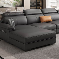 Durable fabric sofa chaise with modern lines