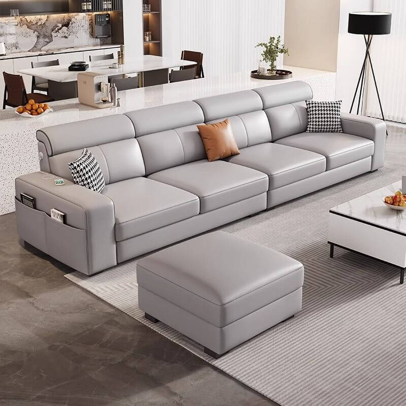 L-Shape/Straight Sofa/Sofa Chaise with USB Port, Left/Horizontal Orientation Secondary image