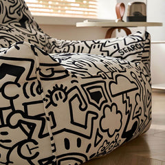 Child-friendly white bean bag chair