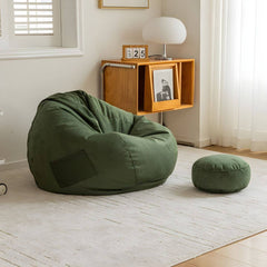 Large indoor bean bag chair in dark gray