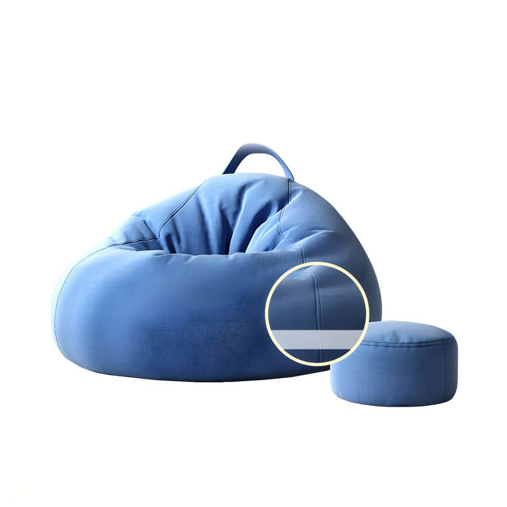 Large indoor bean bag chair in sky blue