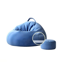 Large indoor bean bag chair in sky blue