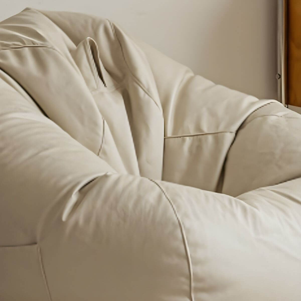 Large indoor bean bag chair in coffee