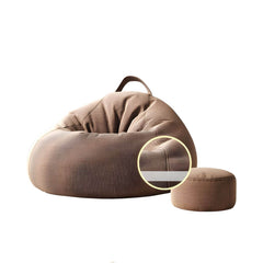 Large indoor bean bag chair with storage ottoman