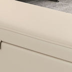 Large Modern Storage Faux Leather Rectangular Ottoman in Black - Comfortable Seating