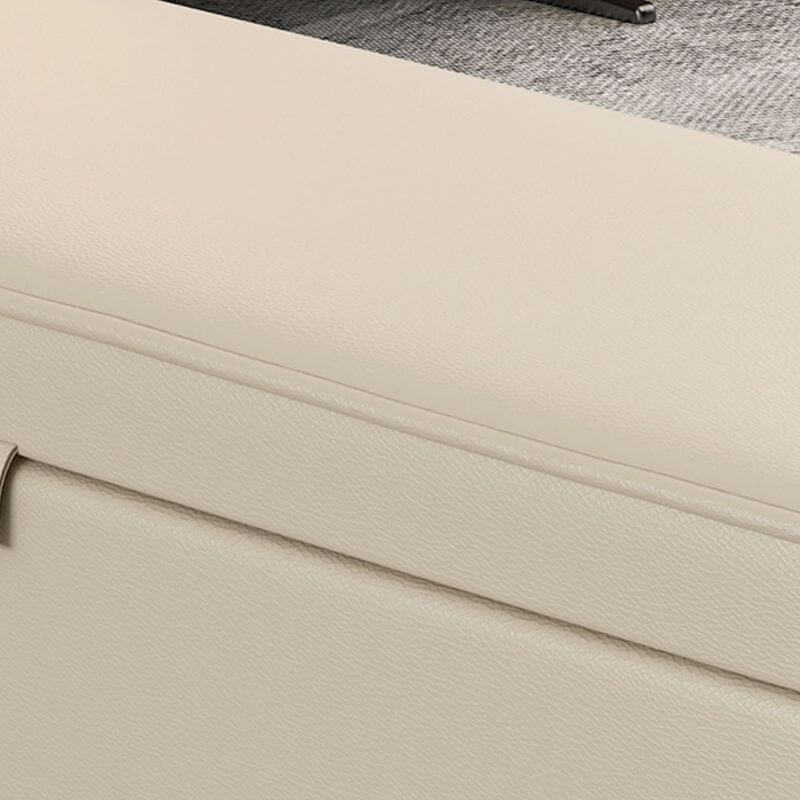 Large Modern Storage Faux Leather Rectangular Ottoman in Black - Comfortable Seating