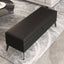 Interior Storage Space of Large Modern Storage Faux Leather Rectangular Ottoman