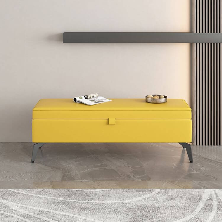 Modern Decor Featuring Large Modern Storage Faux Leather Rectangular Ottoman