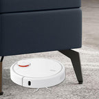 Living Room Setting with Large Modern Storage Faux Leather Rectangular Ottoman