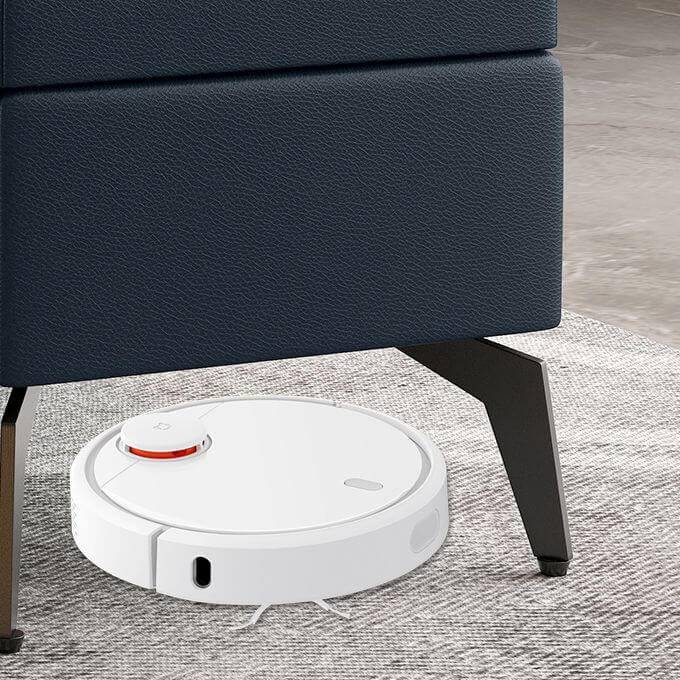 Living Room Setting with Large Modern Storage Faux Leather Rectangular Ottoman