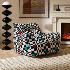 Large oversized plaid bean bag chair