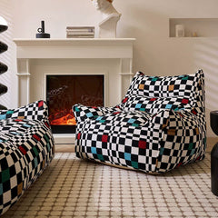 Cozy multi-color fabric bean bag