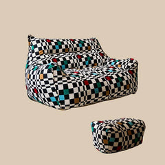 Colorful plaid pattern bean bag chair