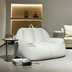 Large solid color bean bag chair in white