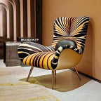 Lavish Animal Print Upholstery Arm Chair front view