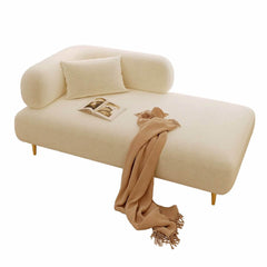 Yellow chaise lounge with left-arm orientation