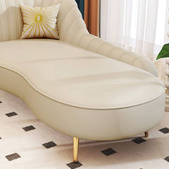 Cushioned Pillow on Leatherette Chaise Lounge