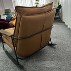 Lavish Upholstered Rocking Chair in Brown