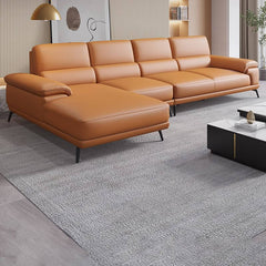 Leather Cushion Back Modular Sofa in modern living room