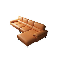 Modular sofa arranged in stylish configuration