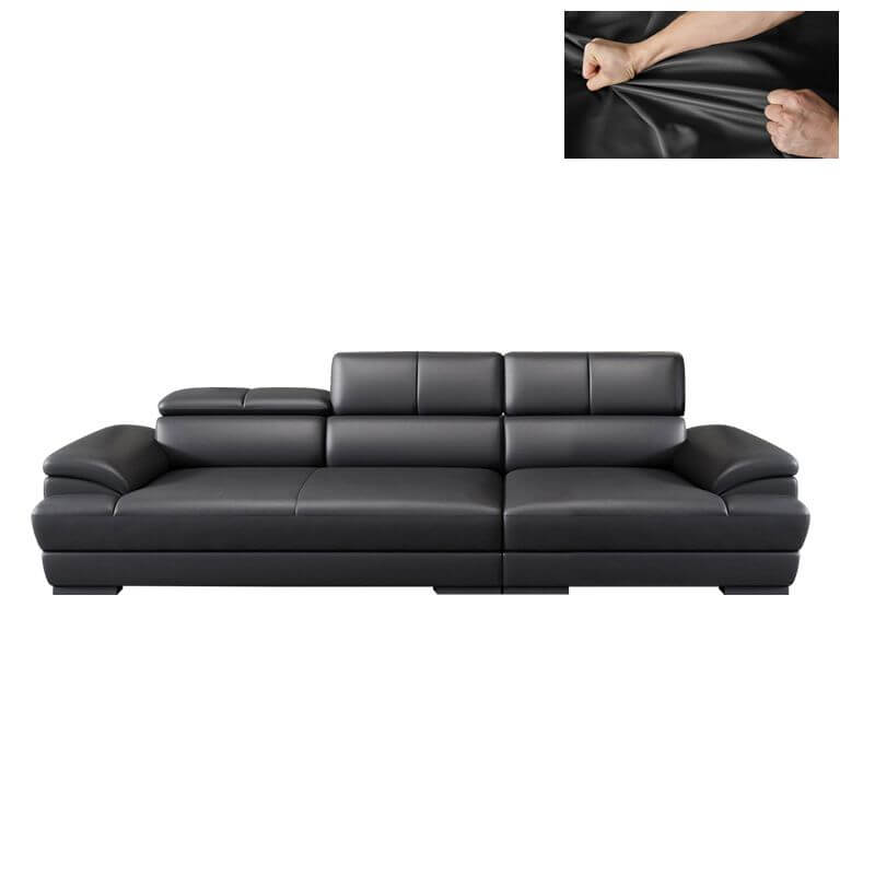 Leather Cushion Back Sectional Sofa