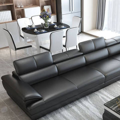 Elegant Dark Leather Couch