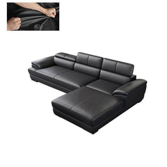 Elegant Dark Leather Couch