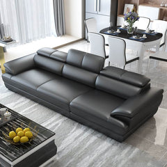 Leather Cushion Back Sectional Sofa