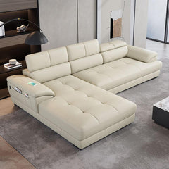 Leather Cushion Back Sectional Sofa in Living Room