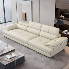 Elegant Leather Upholstered Sofa