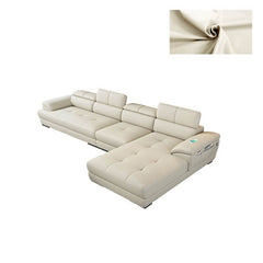 Luxury Leather Cushion Back Sofa