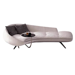 Right-facing armrest chaise with gray fabric