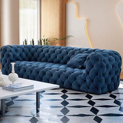 Comfortable living room sofa in a stylish color scheme