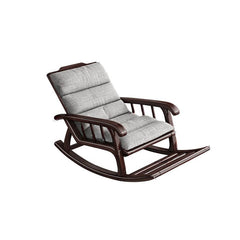 Upholstered rocking chair with track arms