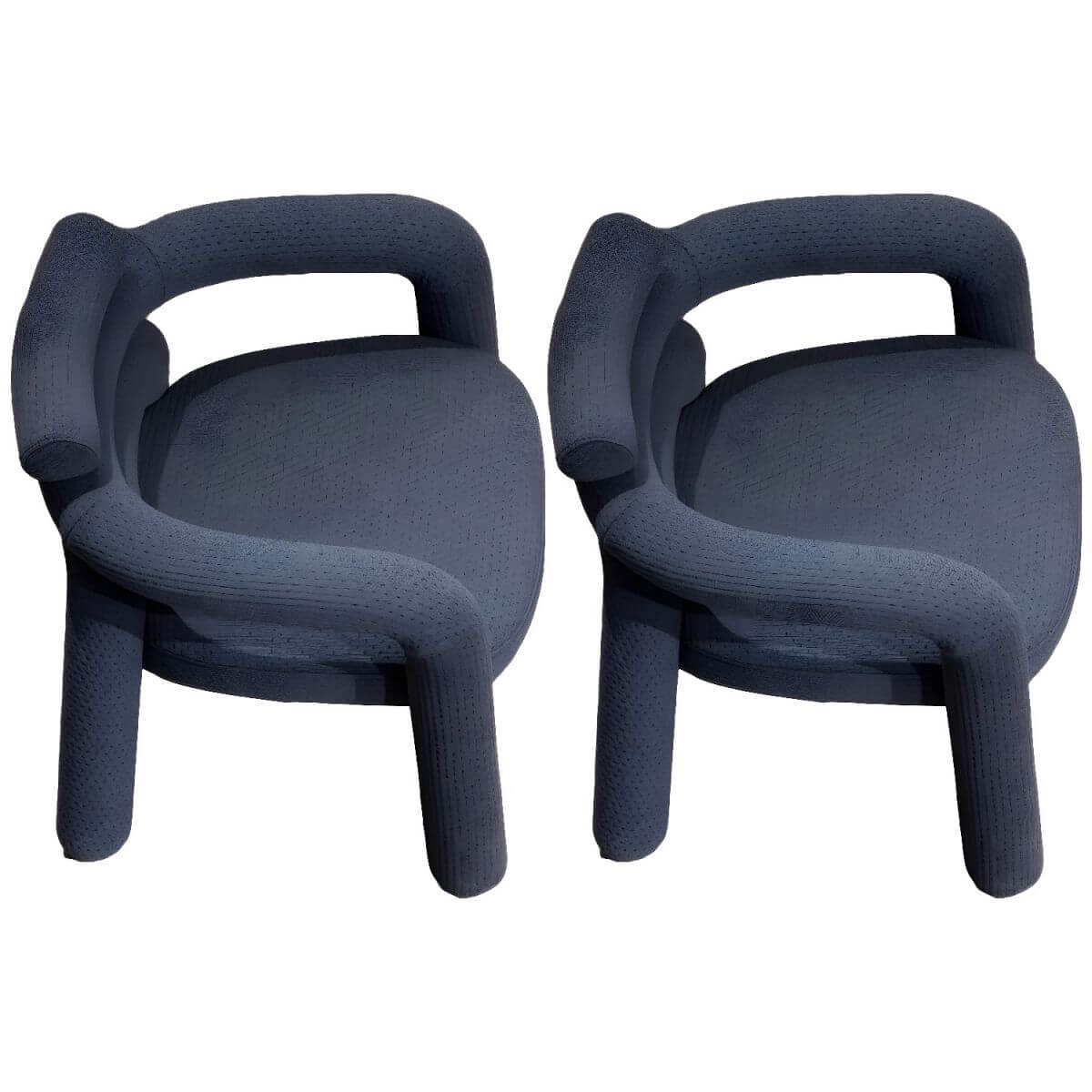 Lime green curved arm chair in modern living room