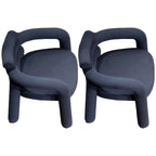 Lime green curved arm chair in modern living room